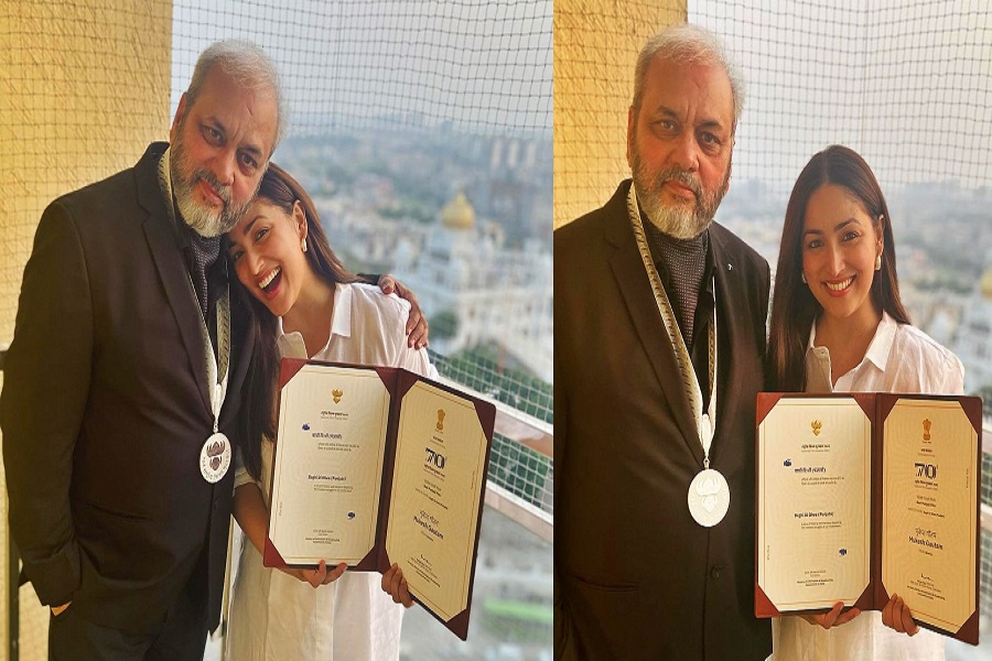 Yami Gautam shares pictures with her father and his National Award for his Punjabi film