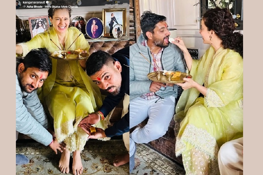 Kangana Ranaut blesses her brothers on Bhai Dooj