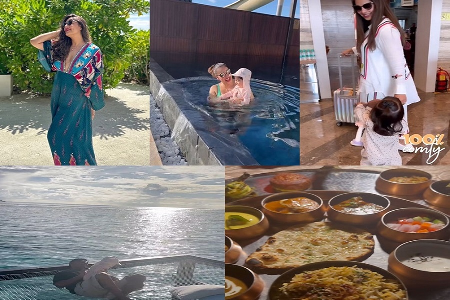 From indulging on thalis to enjoying in pool: Bipasha shares glimpses of her family Maldivian holiday