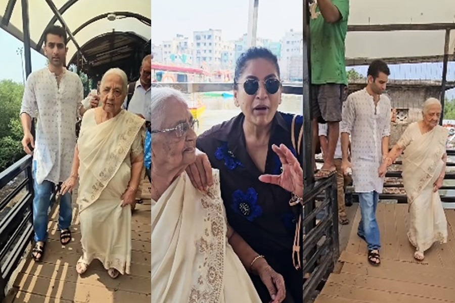 Archana Puran Singh takes her 94-year-old mother on a ferry ride