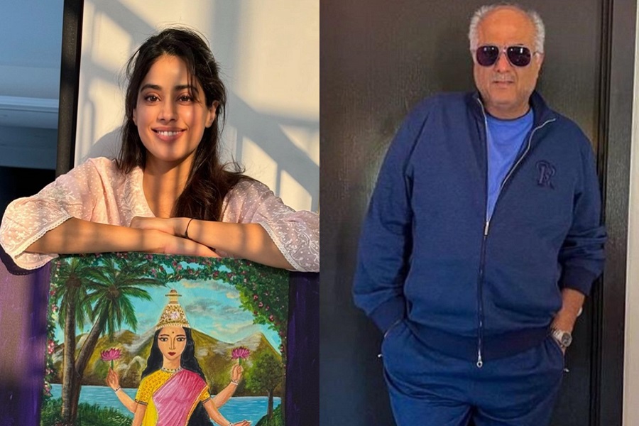 When Boney Kapoor made daughter Janhvi pose like student with her painting