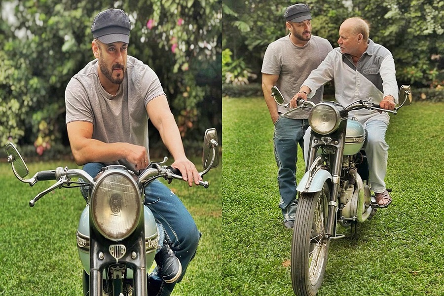 Salman Khan shares pictures with father Salim Khan’s first bike