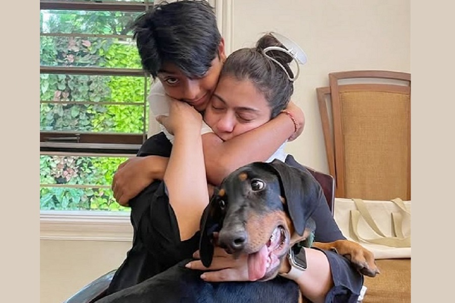 Kajol marks 2nd birthday of her furry friend with a heartwarming picture with her son and the puppy