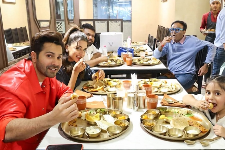 Varun Dhawan enjoys flavours of Gujarat with Wamiqa Gabbi