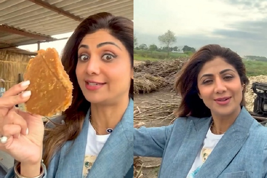 Shilpa Shetty relishes the taste of authentic desi Gud in Punjab