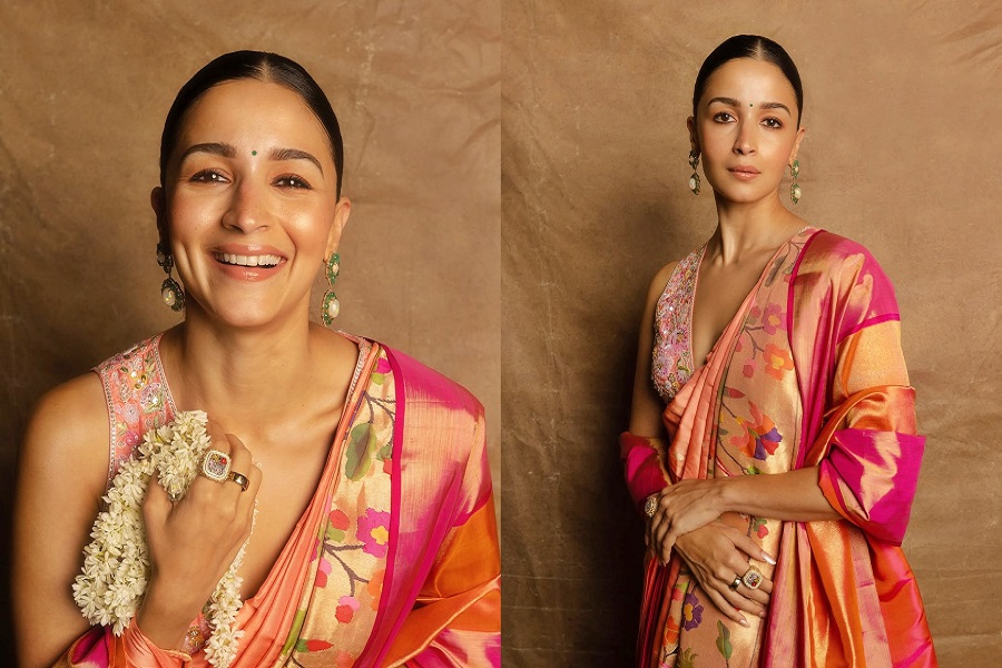 Alia Bhatt dazzles in her special Maharashtra Day-inspired look at Waves Summit 2025