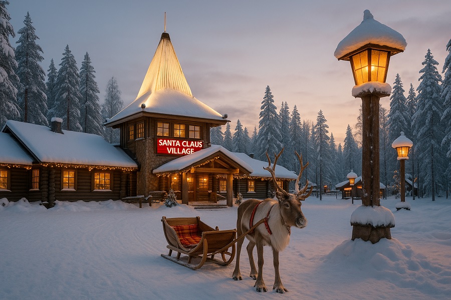 Santa Claus Village at Dusk: A Winter Wonderland Awaits