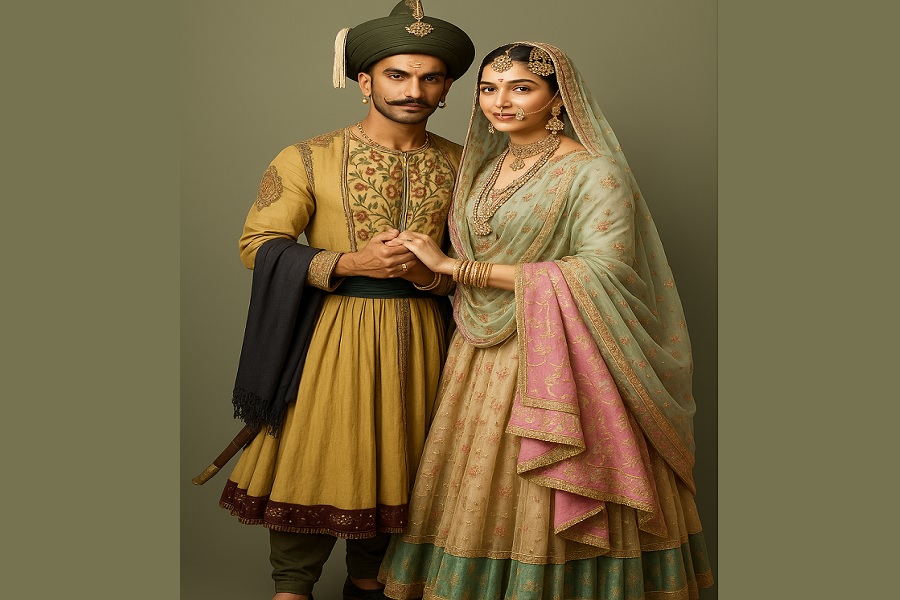 Royal Indian Couple in Traditional Attire