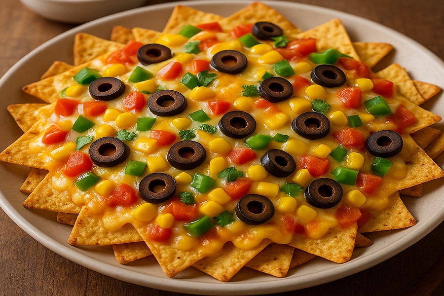 Loaded Nachos with Colorful Toppings
