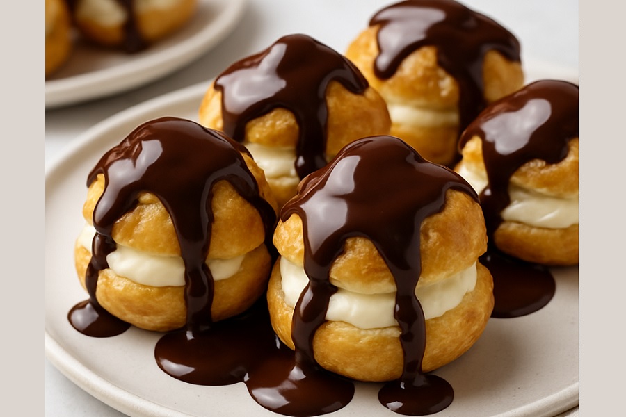 Profiteroles with Chocolate Drizzle – Recipe