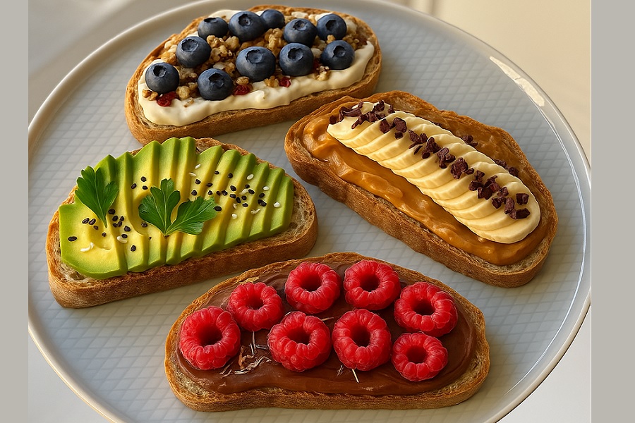 Four Toasts with Tasty Toppings