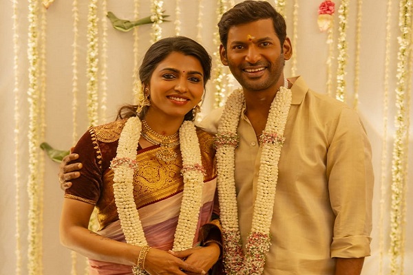 Actor Vishal gets engaged to actress Sai Dhanshika on his birthday