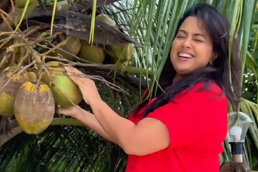 Sameera Reddy calls coconut water ‘nature’s OG sports drink’ in a humorous post