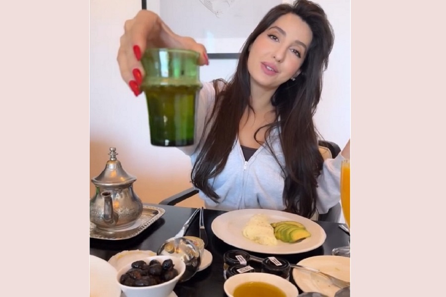 Nora Fatehi teaches the traditional 'Moroccan' style of pouring tea