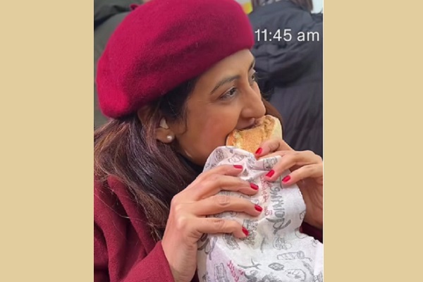 Juhi Parmar & daughter enjoy croissants & breads in Paris all day long