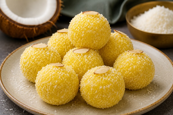 Make Soft and Creamy Coconut Ladoos : at Home with Simple Ingredients