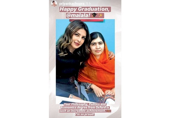 Priyanka Chopra tells Malala: Your degree from Oxford is such an achievement