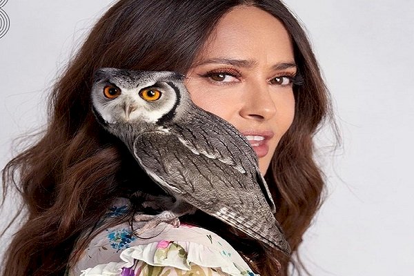 Salma Hayek's pet owl likes good wine