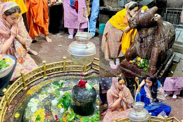 Sara Ali Khan visits Grishneshwar Jyotirlinga temple, performs rudrabhishek