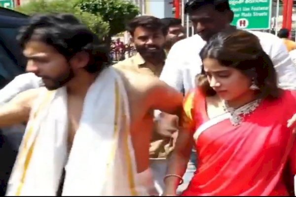 Janhvi visits Tirumala temple with boyfriend Shikhar, close buddy Orry on birthday