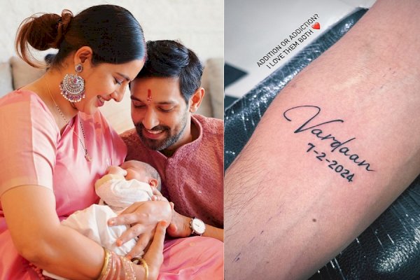 Vikrant Massey tattoos son Vardaan's name, date of birth on his arm