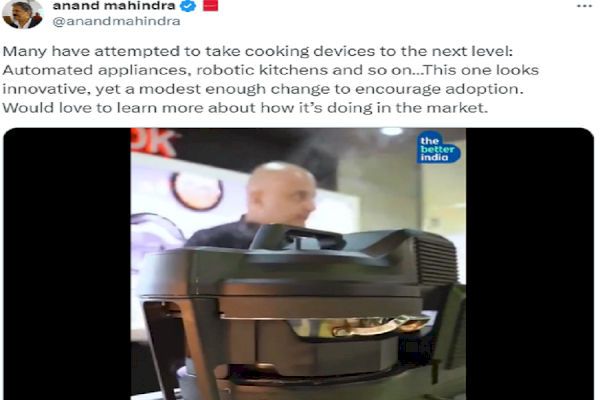 Anand Mahindra’s tweet on the Fastest Cooking Device On2Cook goes viral; It takes cooking to the next level, would love to know more