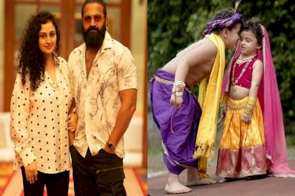 Rishab Shetty, wife Pragathi share pictures of kids from Janmashtami celebrations