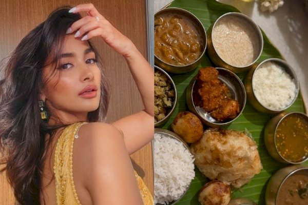 Pooja Hegde delights in a flavourful thali from South India