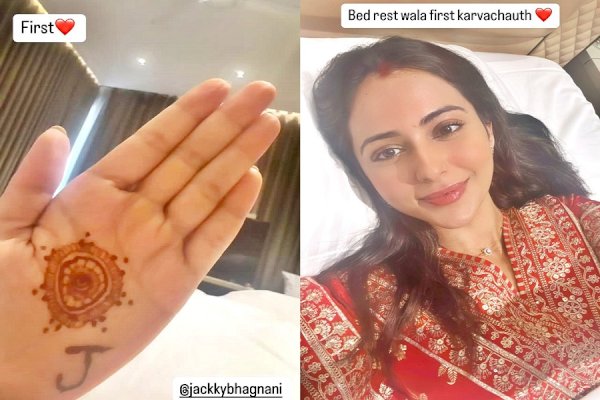 Rakul Preet Singh celebrates first Karva Chauth while on bed rest