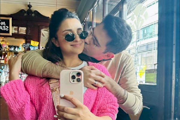 Raghav Chadha plants a sweet birthday kiss on Parineeti’s cheek