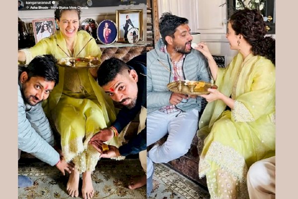 Kangana Ranaut blesses her brothers on Bhai Dooj