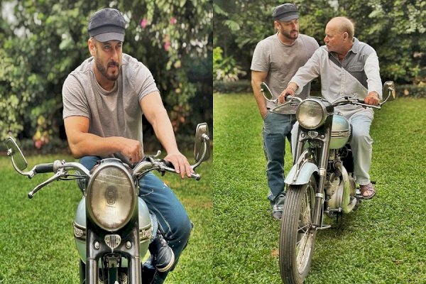 Salman Khan shares pictures with father Salim Khan’s first bike