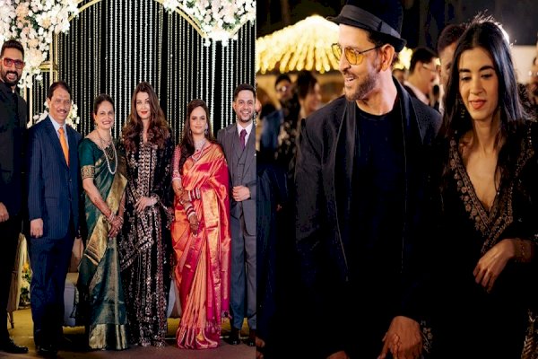 Abhishek, Aishwarya clicked together at a wedding, Hrithik, Saba join