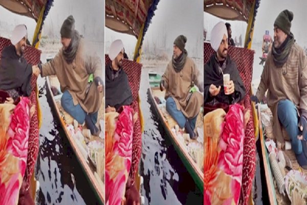 Diljit Dosanjh’s peaceful moment on Dal Lake: Relishing Kahwa and Kashmir’s beauty