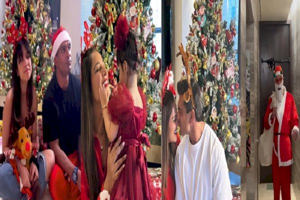 Karan turns Santa for daughter Devi, Bipasha soaks in happiness