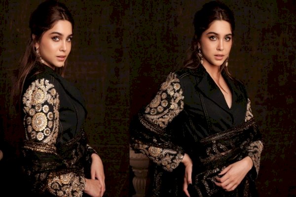 Sharvari is 'beauty in black' in a stunning saree with a custom upcycled jacket