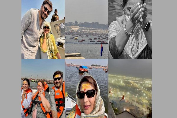 Sonali Bendre and family visit the Maha Kumbh: Little moments, big memories