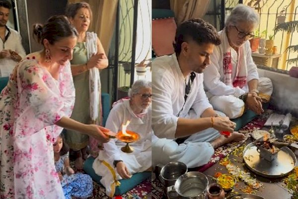 Soha shares glimpse of puja with Kunal, Inaaya on Herath Poshte: ‘Love, peace and prayer’