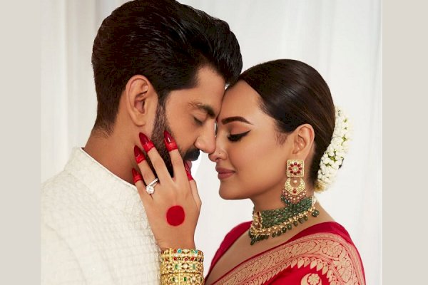 Sonakshi Sinha gets her make-up done by husband, latter says, ‘I'm bored already’
