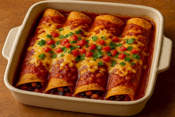 Veggie Black Bean Enchiladas