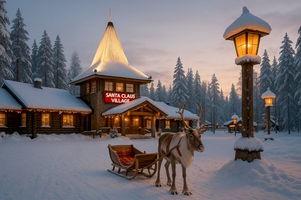 Santa Claus Village at Dusk: A Winter Wonderland Awaits