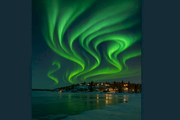 Northern Lights Over Yellowknife Lake