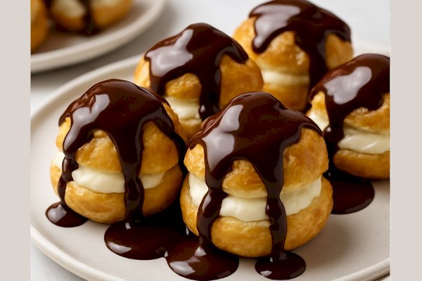 Profiteroles with Chocolate Drizzle