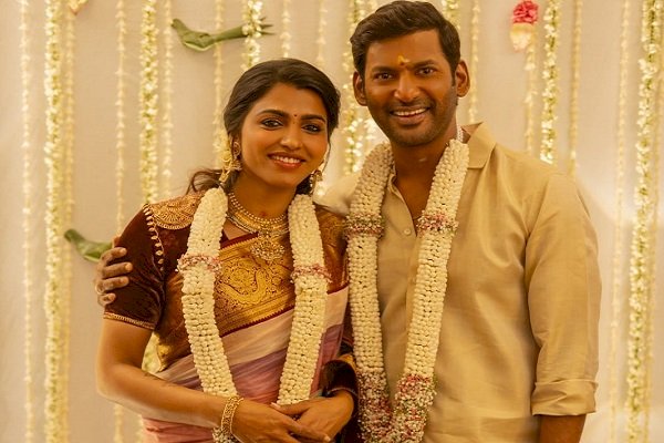 Actor Vishal gets engaged to actress Sai Dhanshika on his birthday