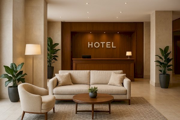 Elegant Hotel Lobby Décor: A Blend of Warmth, Minimalism & Luxury