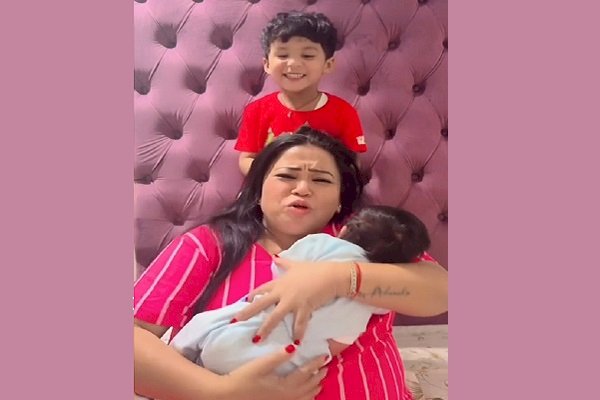 Bharti Singh shares a glimpse of newborn baby Kaju's face, says he looks like Gola