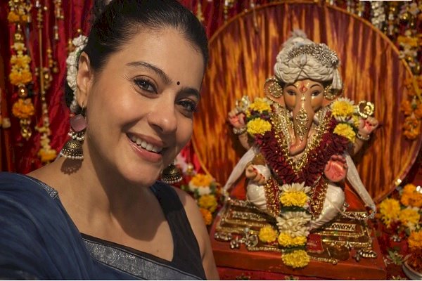 Kajol wears daughter Nysa’s gifted saree as she visits Ganpati pandal for Bappa’s darshan