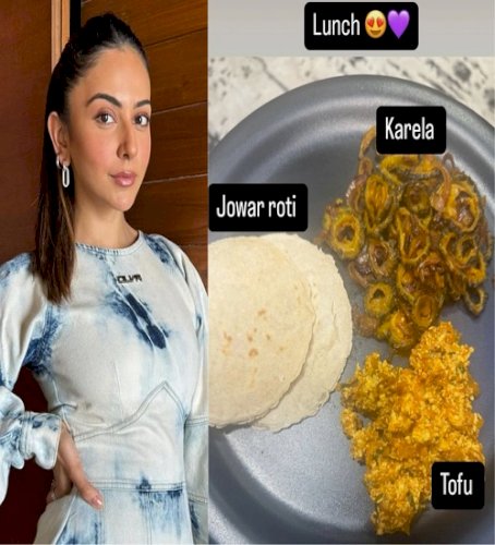 Rakul Preet dishes out health goals with 'jowar roti, karela & tofu' lunch on ‘De De Pyaar De 2’ set