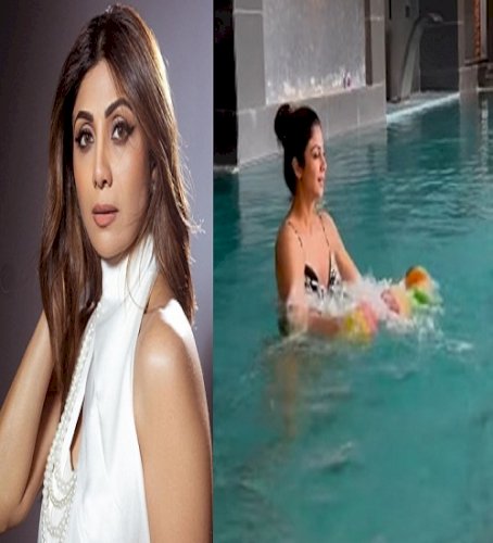 Shilpa Shetty shows how to stay fit in the pool