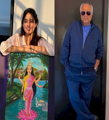 When Boney Kapoor made daughter Janhvi pose like student with her painting